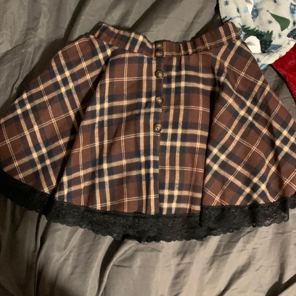 Brown preppy skirt